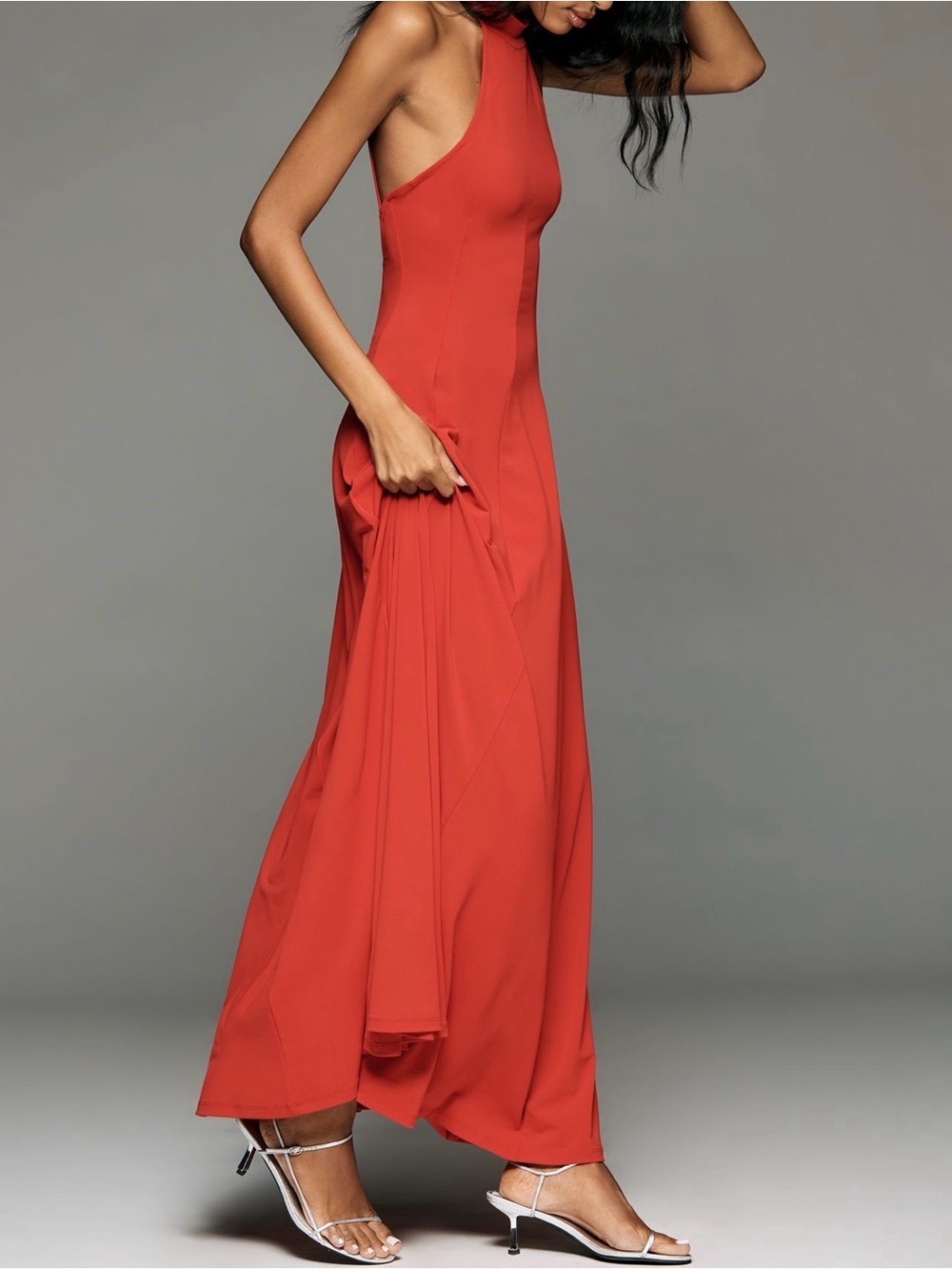 Anthropologie Red Halter Maxi Dress - Picture 4 of 6